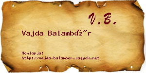 Vajda Balambér névjegykártya